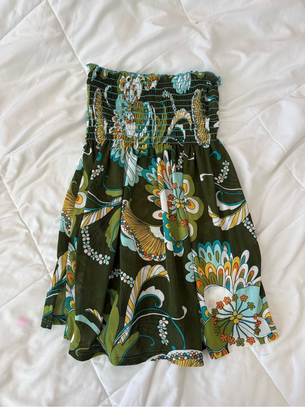 XOXO green floral babydoll top